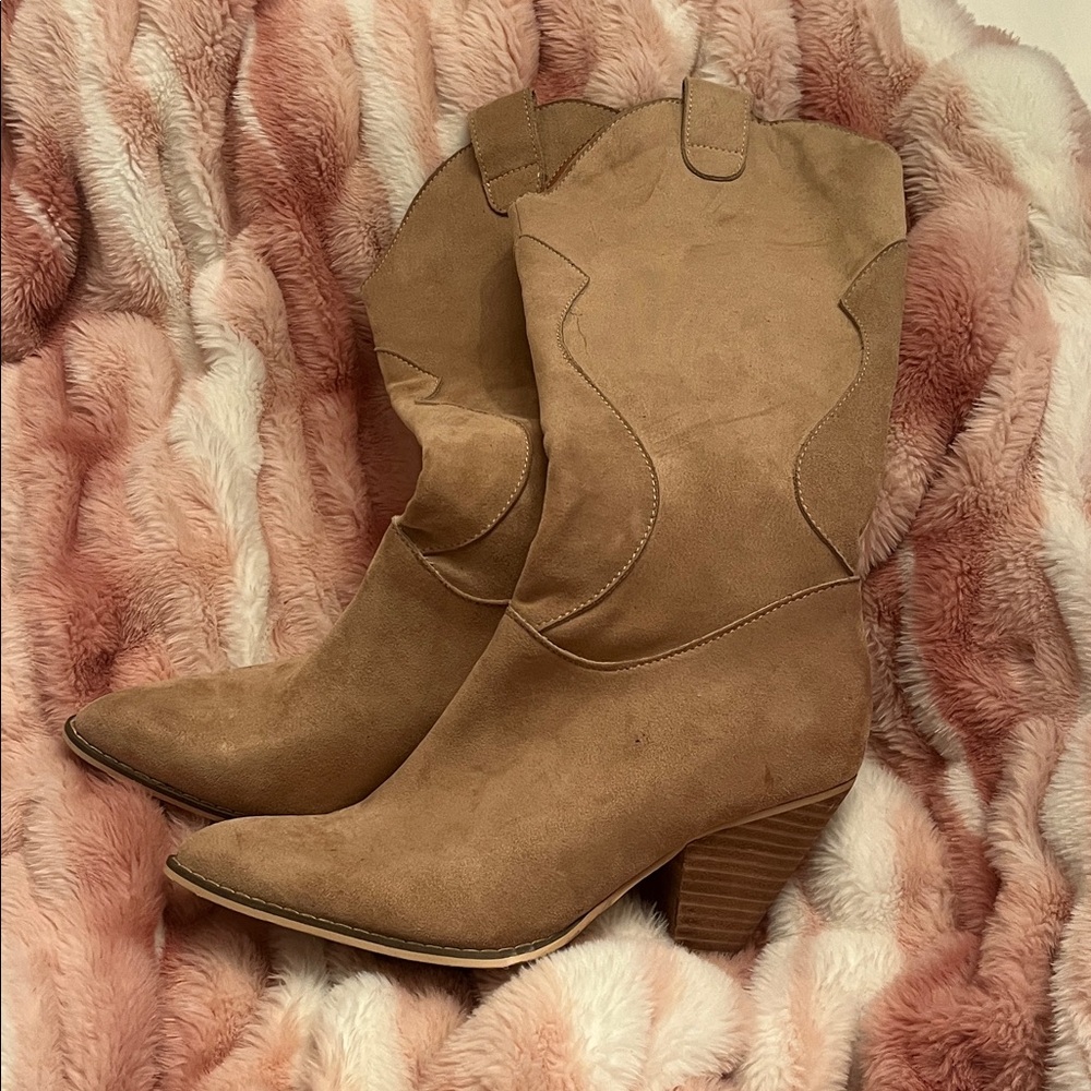 Zara Camel Heeled Boots
